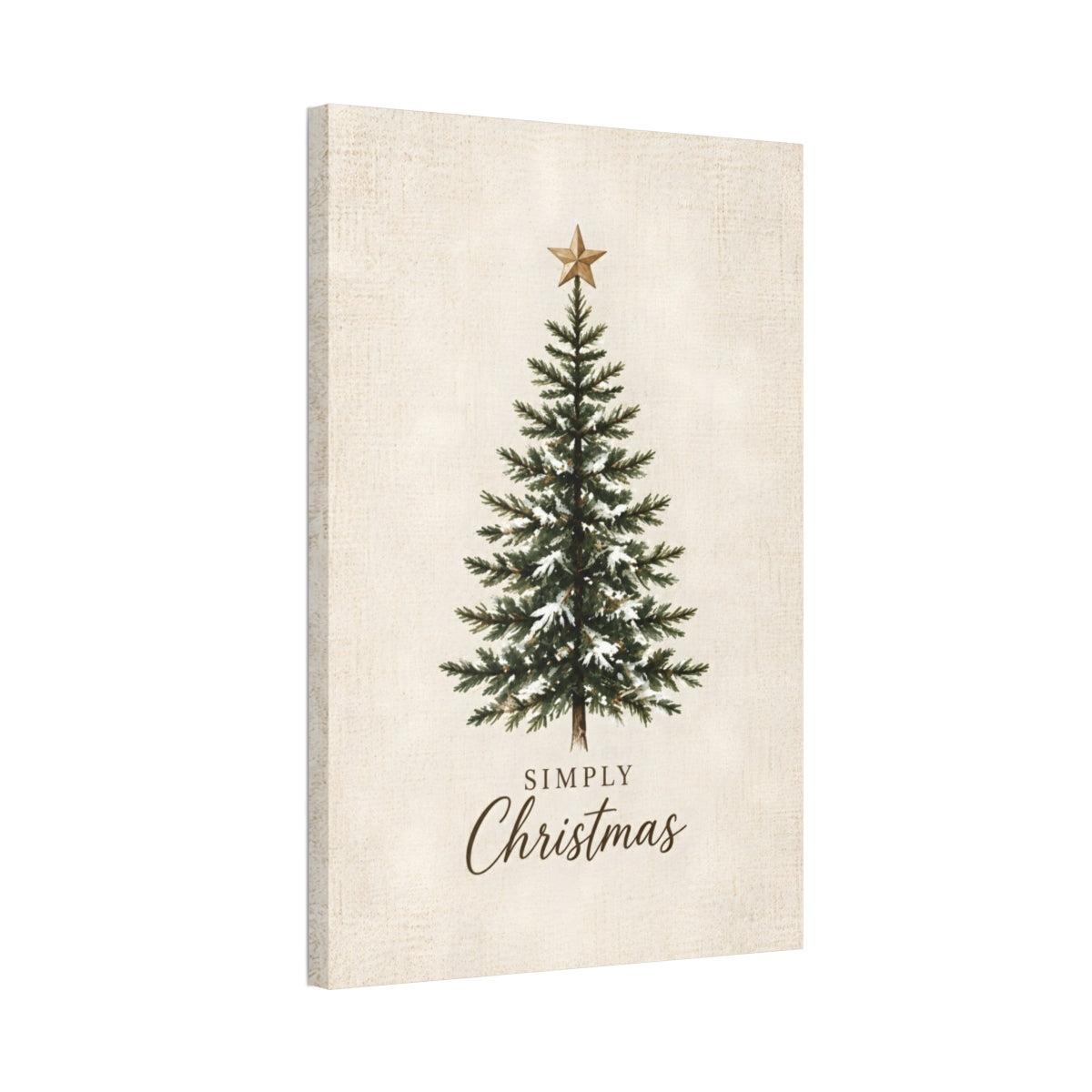 Simply Christmas Canvas Wall Art – Farmhouse Christmas Tree Decor, Vertical 8x12 16x24 24x36