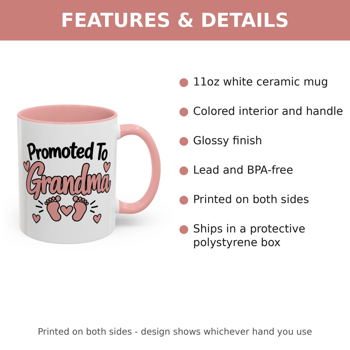 Promoted To Grandma Mug - features and details