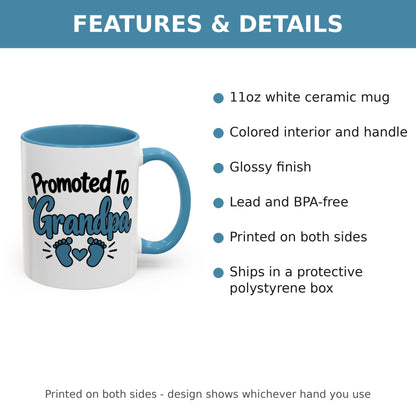 Promoted To Grandpa Mug - features and details