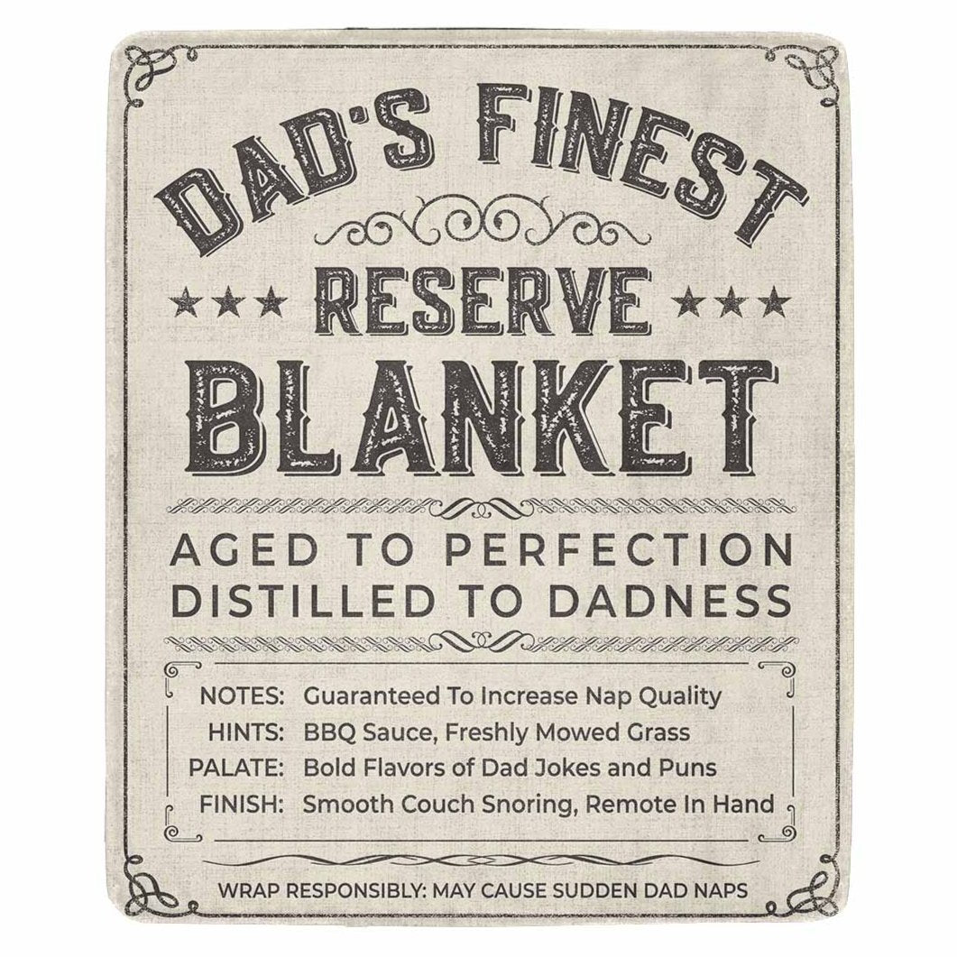 Dad's Finest Reserve Blanket Smooth Tan Ultra-Soft Micro Fleece Blanket 50" x 60"