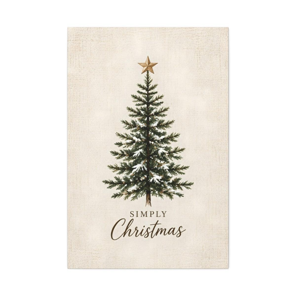 Simply Christmas Canvas Wall Art – Farmhouse Christmas Tree Decor, Vertical 8x12 16x24 24x36