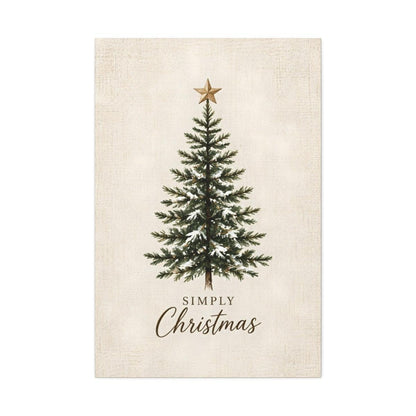 Simply Christmas Canvas Wall Art – Farmhouse Christmas Tree Decor, Vertical 8x12 16x24 24x36