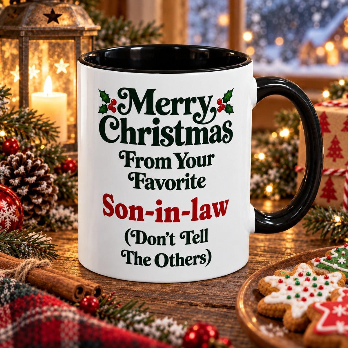 Merry Christmas From Your Favorite Son-in-law Mug