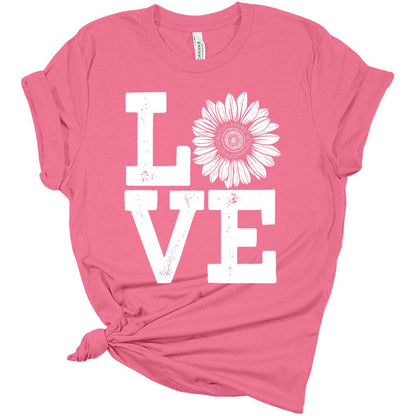 Womens Love Sunflower Shirt Floral Graphic Tee