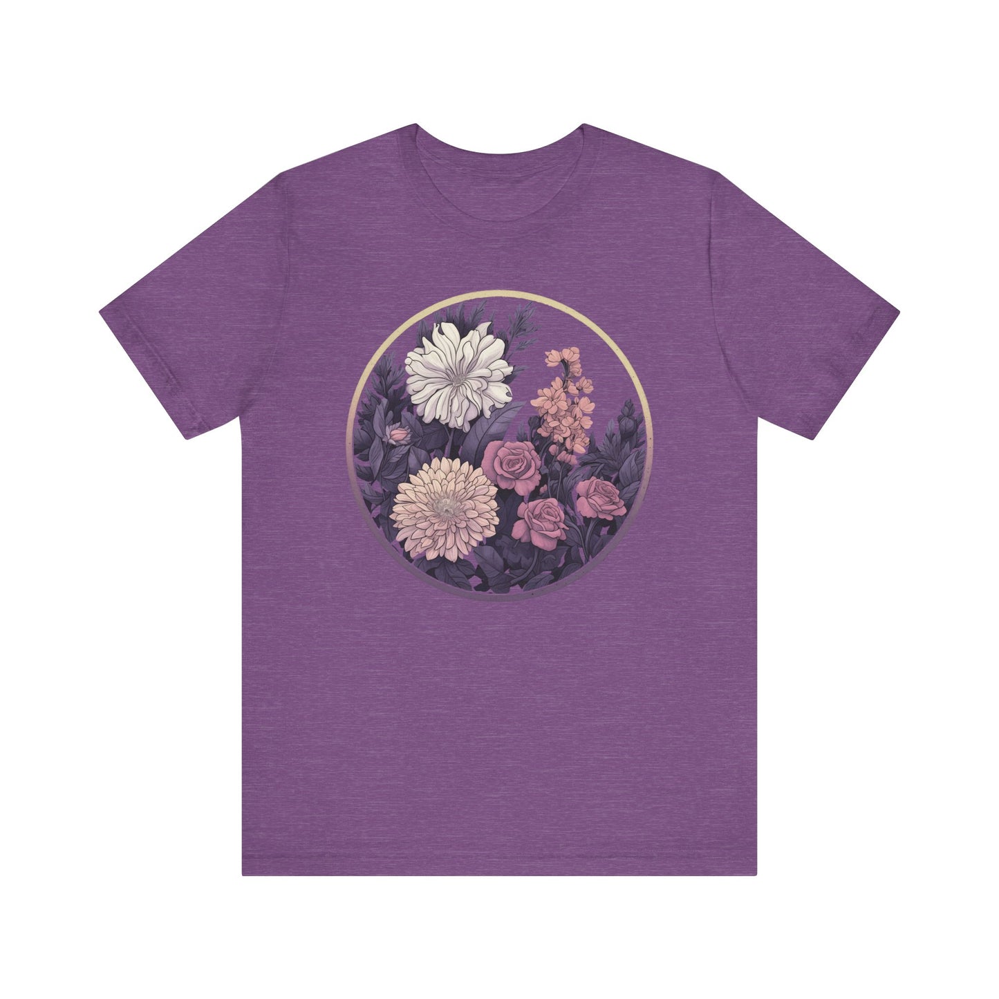 Botanical Floral Moon Graphic Tees For Womens - PF