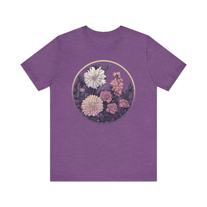 Botanical Floral Moon Graphic Tees For Womens - PF