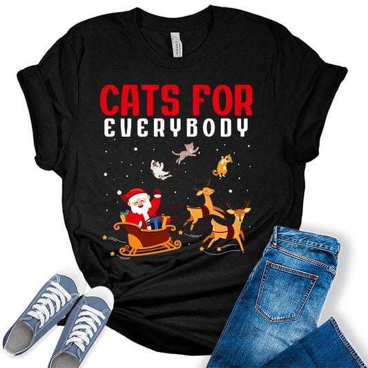 Cats For Everybody Christmas Shirt For Women