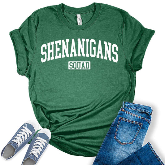 Shenanigans Squad Funny St Patricks Day Shirt For Women