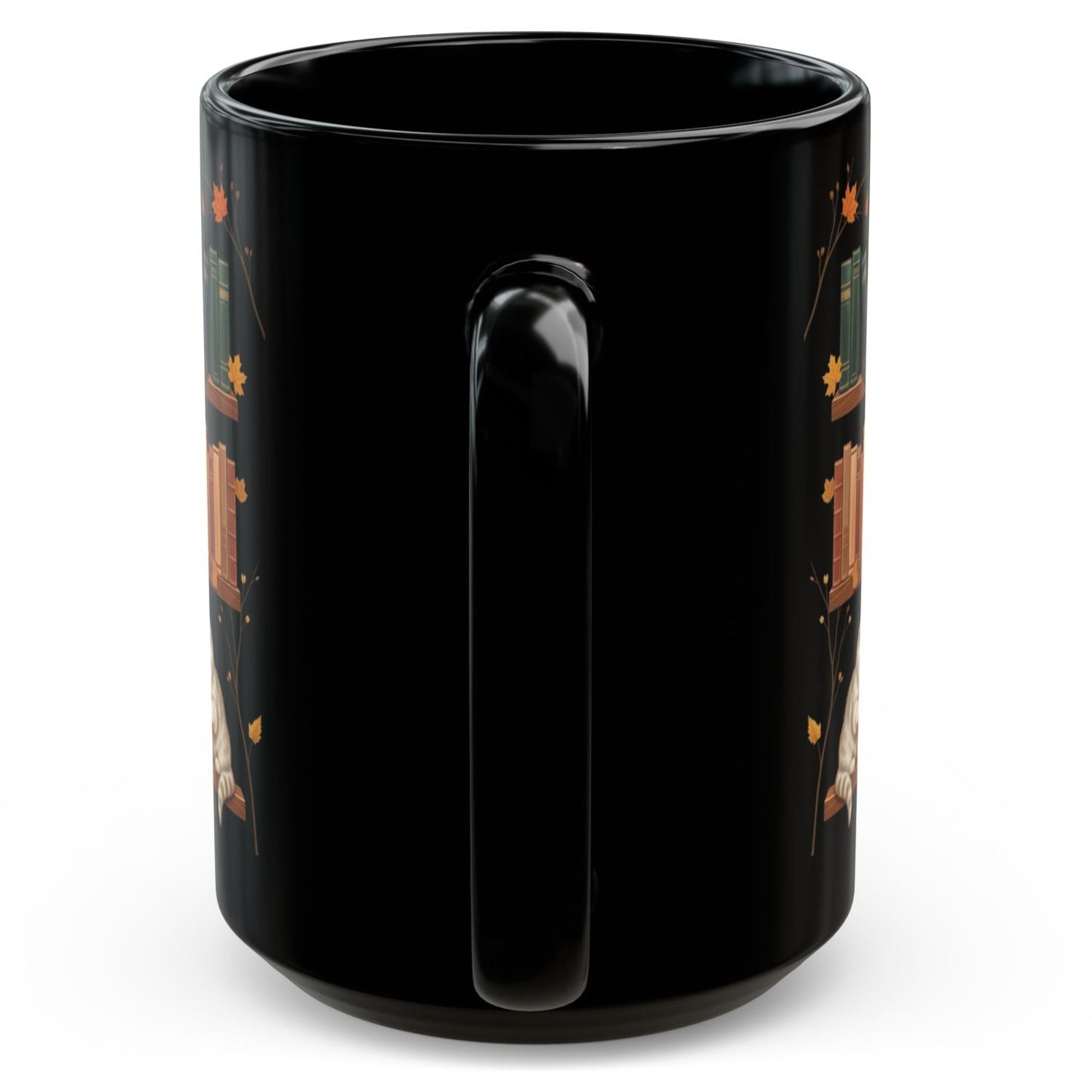Cute Cats Read Book Mug - Black Coffee Cup Ceramic Mug 15 Oz - Book Gifts For Women Lover - Inspirational Librarian Teacher Present For Halloween