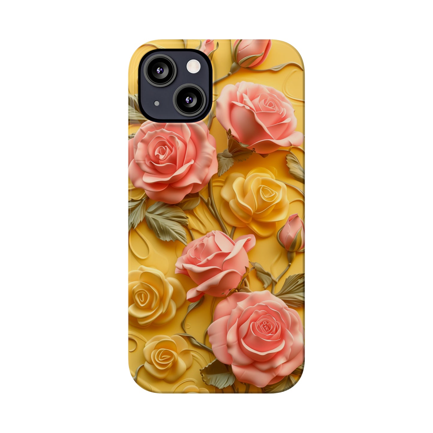 Pink And Yellow Roses 3D Style Print iPhone Case