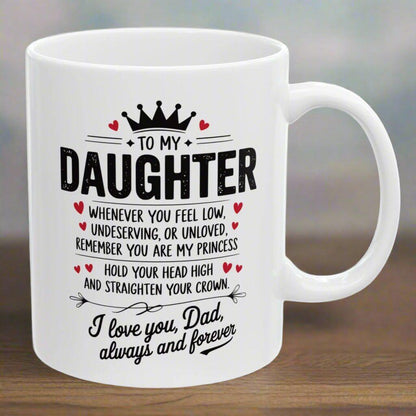 To My Daughter Love Dad Christmas Gift 2024 11oz Unique Coffee Cup Mug