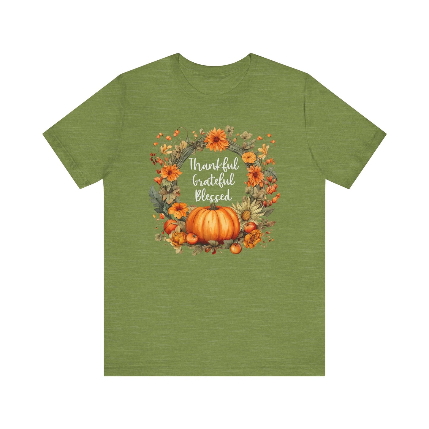 Womens Thanksgiving Shirt Fall Graphic Tees Cute Thankful Grateful Blessed Tshirt Vintage Floral Short Sleeve Tops - PF
