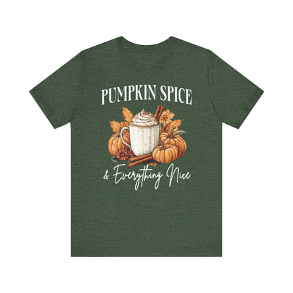 Womens Pumpkin Spice Everything Nice Thanksgiving Graphic Tees - PF