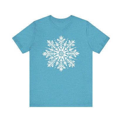 Cute Winter Snowflakes Tshirt Merry Christmas Shirts for Women Holiday Graphic Tees - PF