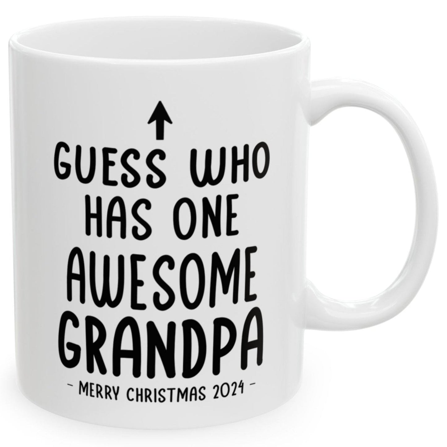 Guess Who Has One Awesome Grandpa Christmas 2024 Gift Coffee Mugs 11 oz