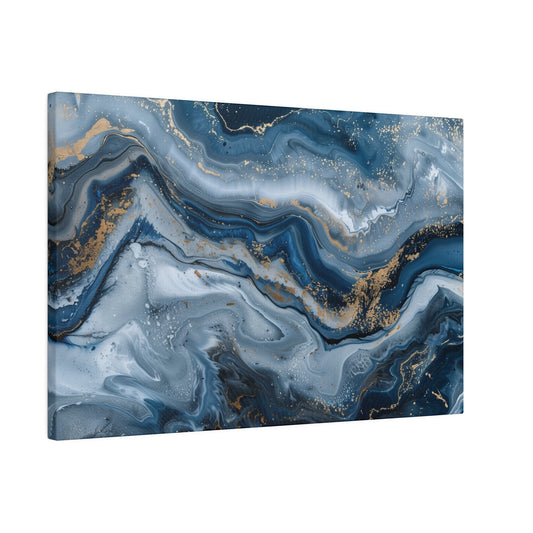 Abstract Blue Grey Canvas Print Wall Painting Marble Artwork Canvas Wall Art for Living Room Home Office Décor