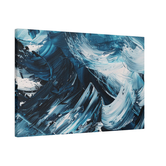 Blue Abstract Picture Canvas Print Wall Painting Modern Artwork Canvas Wall Art for Living Room Home Office Décor