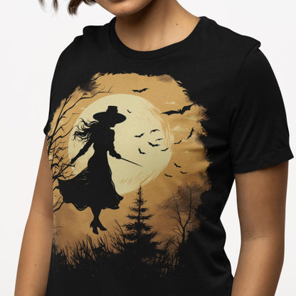 Halloween Witch Shirt for Women Fall Novelty Tshirt Graphic Casual Vintage Athletic Girls Tops