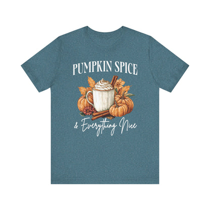 Womens Pumpkin Spice Everything Nice Thanksgiving Graphic Tees - PF