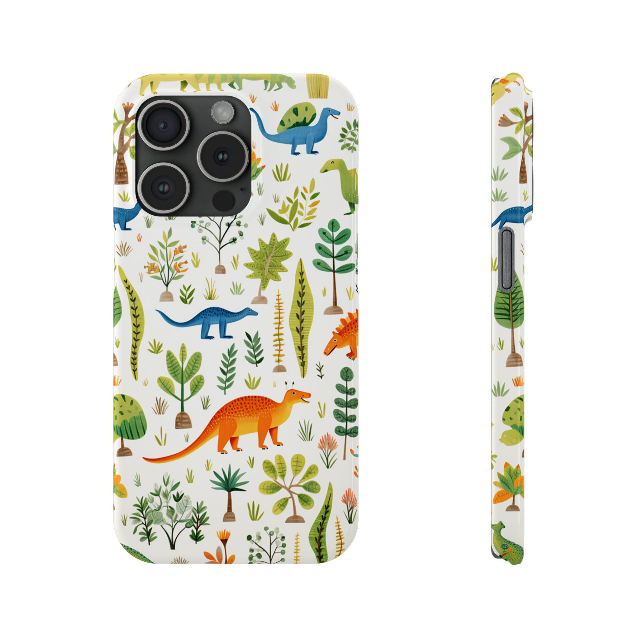 Dinosaur Kids Print Effect Phone Case Slim iPhone Cases