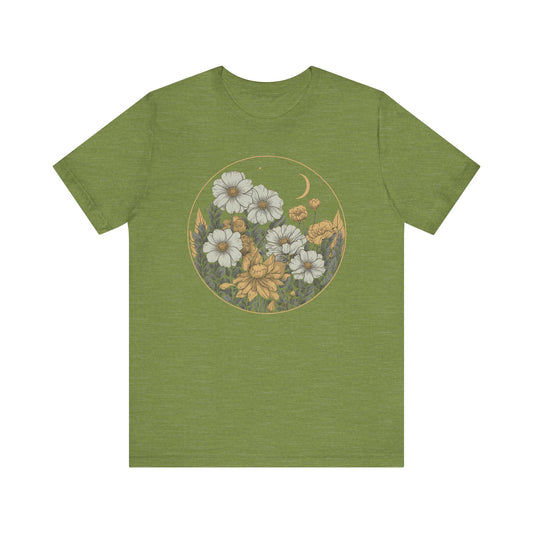 Floral Shirts Womens Graphic Tees Wildflower Vintage Moon Spring Cottagecore T Shirts Bella Summer Tops - PF