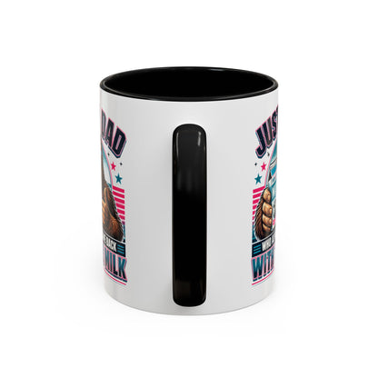 Just a Dad Who Aways Came Back With The Milk Funny Gift Accent 11oz Coffee Mug