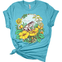 Women's Summer Frog Floral Shirt