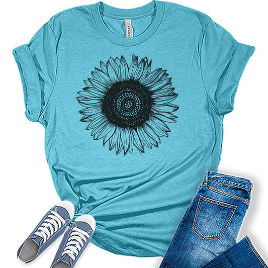 Womens Sunflower Summer Tops For Women