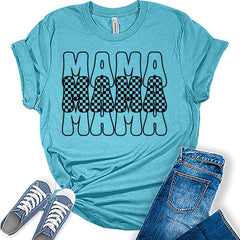 Mama Checkered Mom Shirt For Women