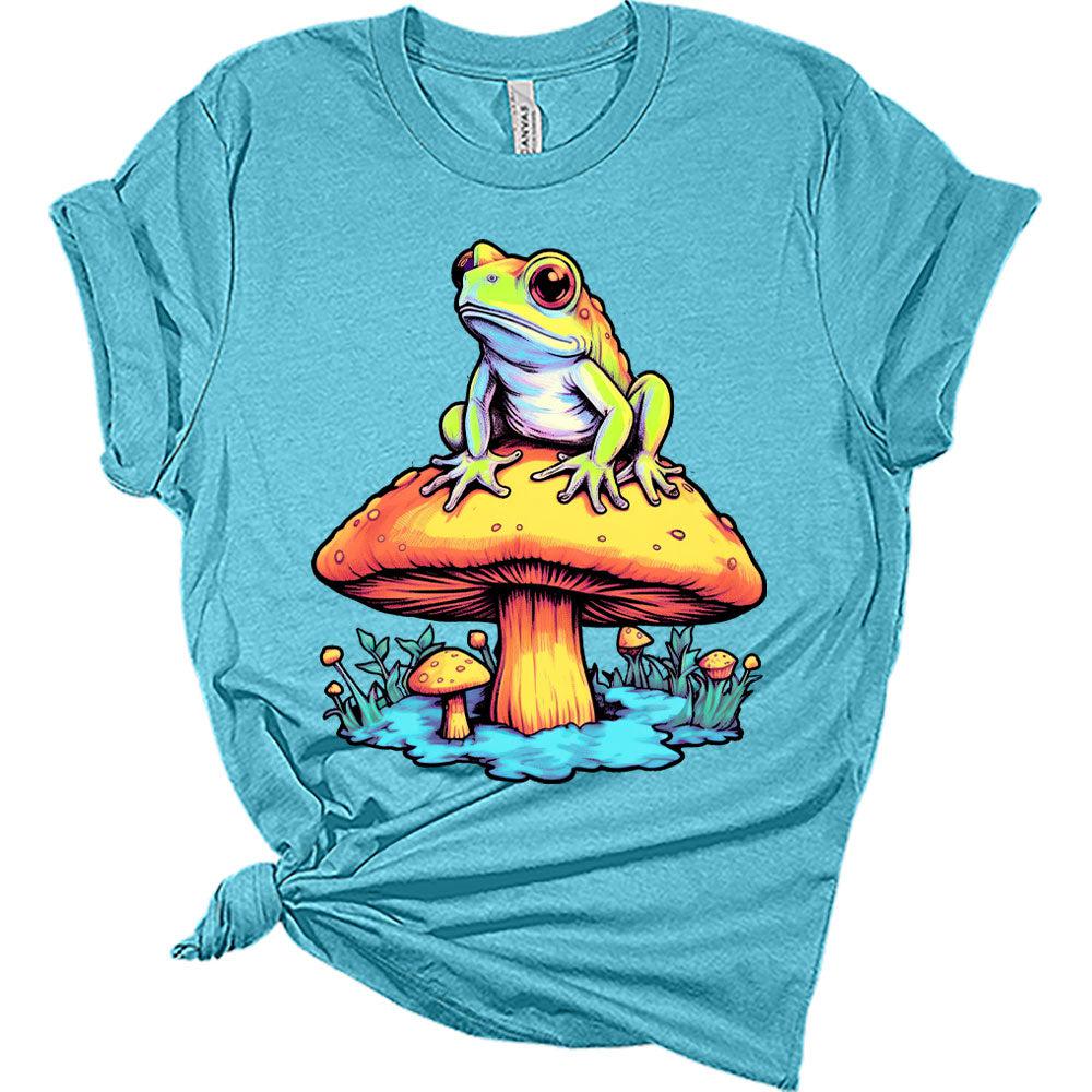 Womens Summer Frog Mushroom T-Shirt
