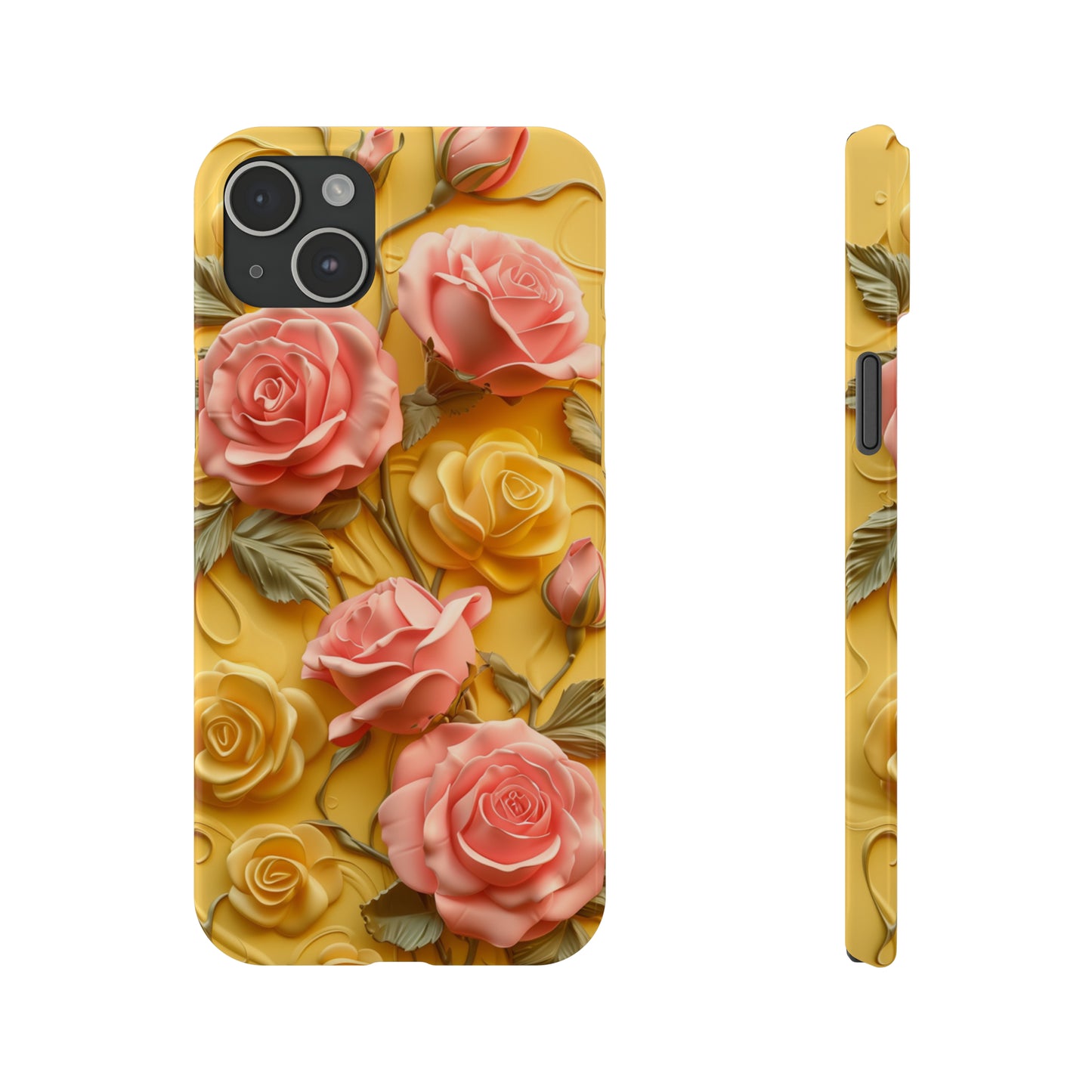 Pink And Yellow Roses 3D Style Print iPhone Case