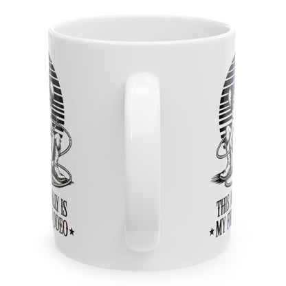 This Actually Is My First Rodeo Funny Western Frog 11oz Unique Coffee Cup Mug