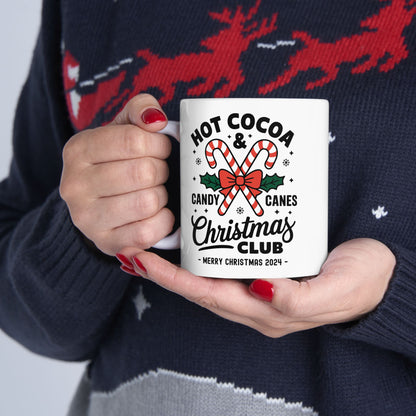 Hot Cocoa & Candy Canes Christmas Club Family Coffee Mugs 11 oz