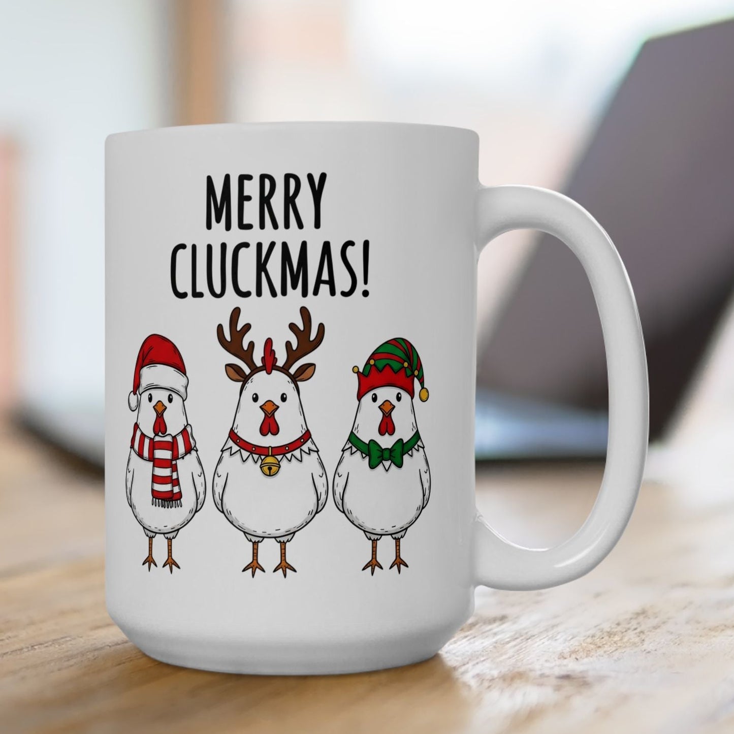 Merry Cluckmas 15oz Unique Gift Mug