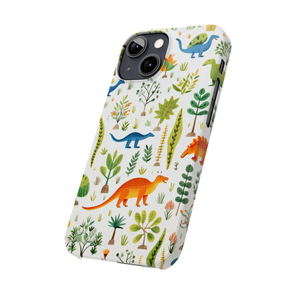 Dinosaur Kids Print Effect Phone Case Slim iPhone Cases