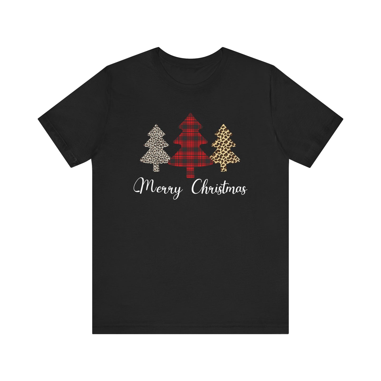 Christmas Shirts for Women Cute Merry Christmas Tshirt Buffalo Plaid Trees Holiday Graphic Tees - PF