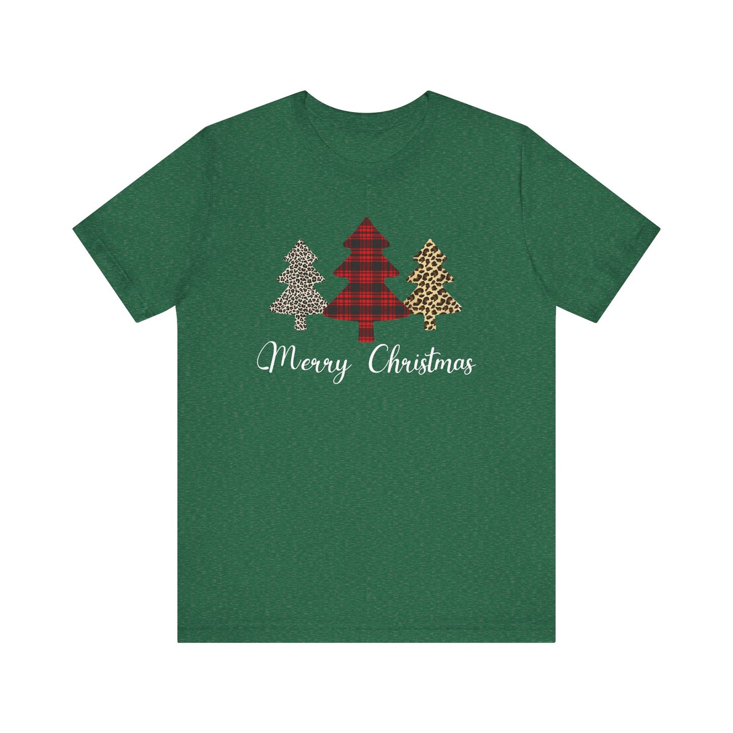 Christmas Shirts for Women Cute Merry Christmas Tshirt Buffalo Plaid Trees Holiday Graphic Tees - PF