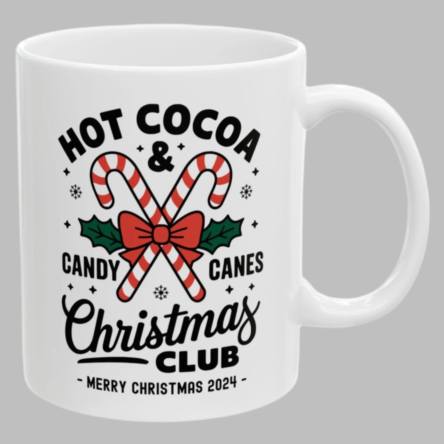 Hot Cocoa & Candy Canes Christmas Club Family Coffee Mugs 11 oz