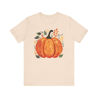 Womens Pumpkin Shirt Halloween Graphic Tees Casual Fall Tshirt Floral Short Sleeve Cute Thanksgiving Tops - PF