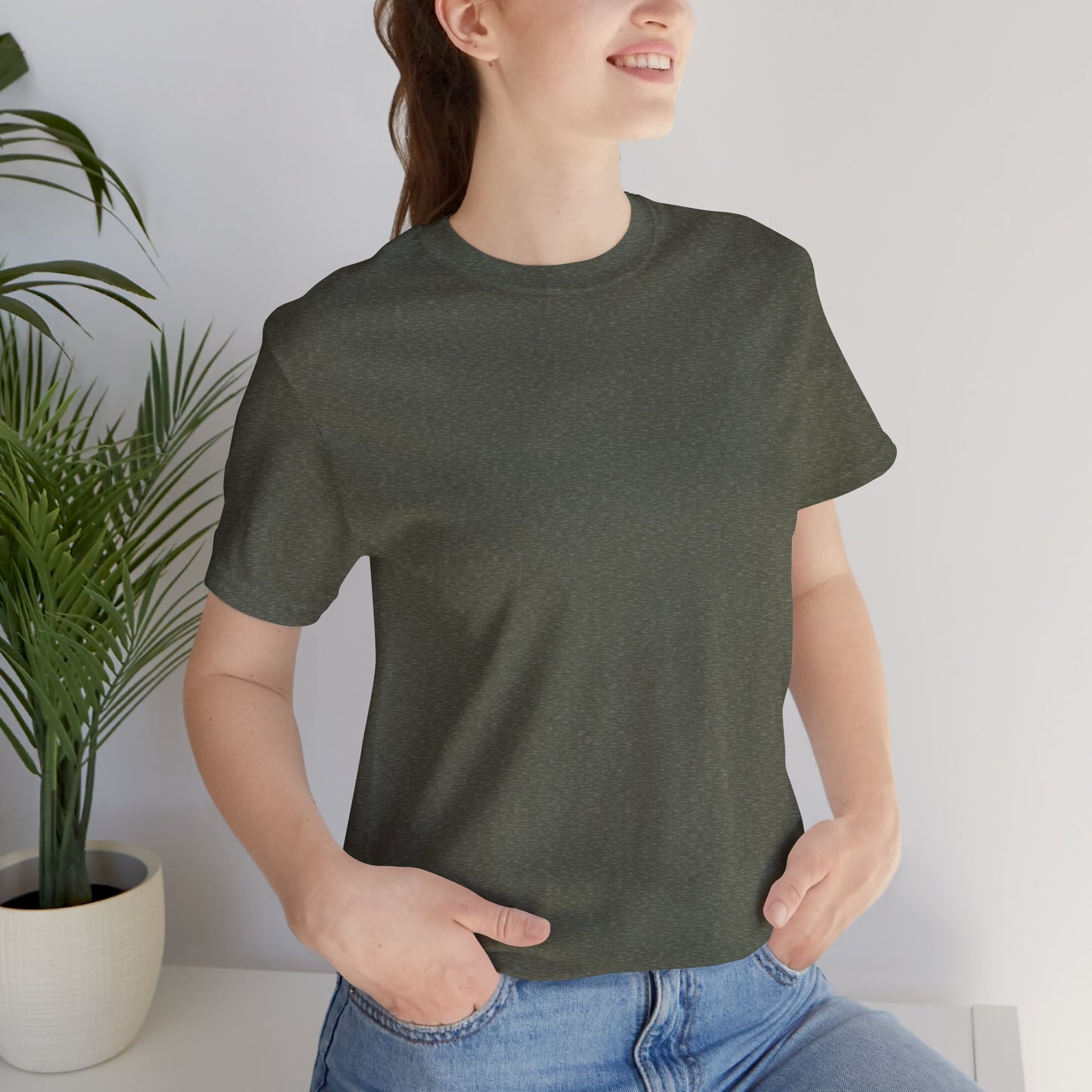 Womens Heather Military Green T Shirts Premium Casual Short Sleeve Shirts Oversized Tops