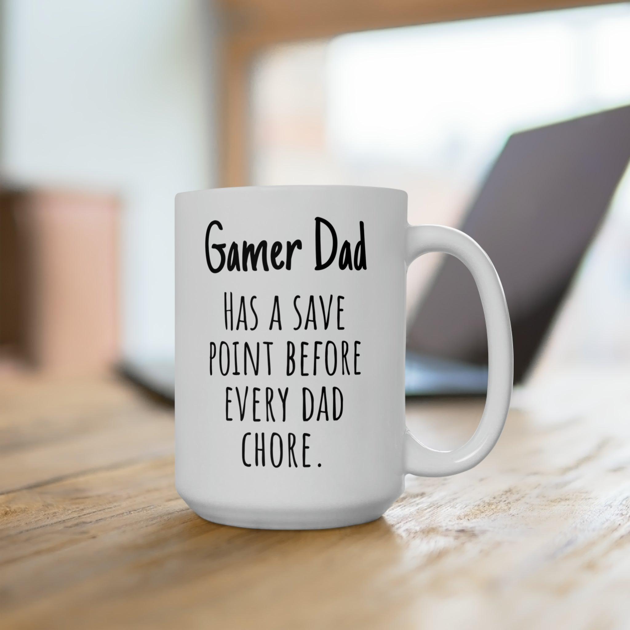 Gamer Dad Save Point Funny Father Ceramic Gift Mug 15oz