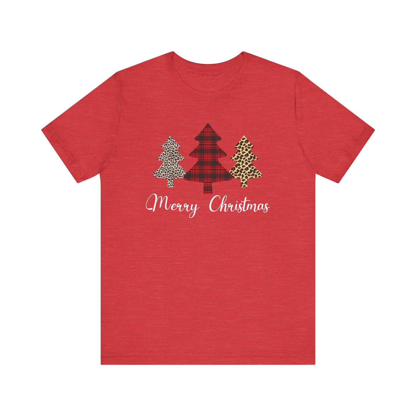 Christmas Shirts for Women Cute Merry Christmas Tshirt Buffalo Plaid Trees Holiday Graphic Tees - PF