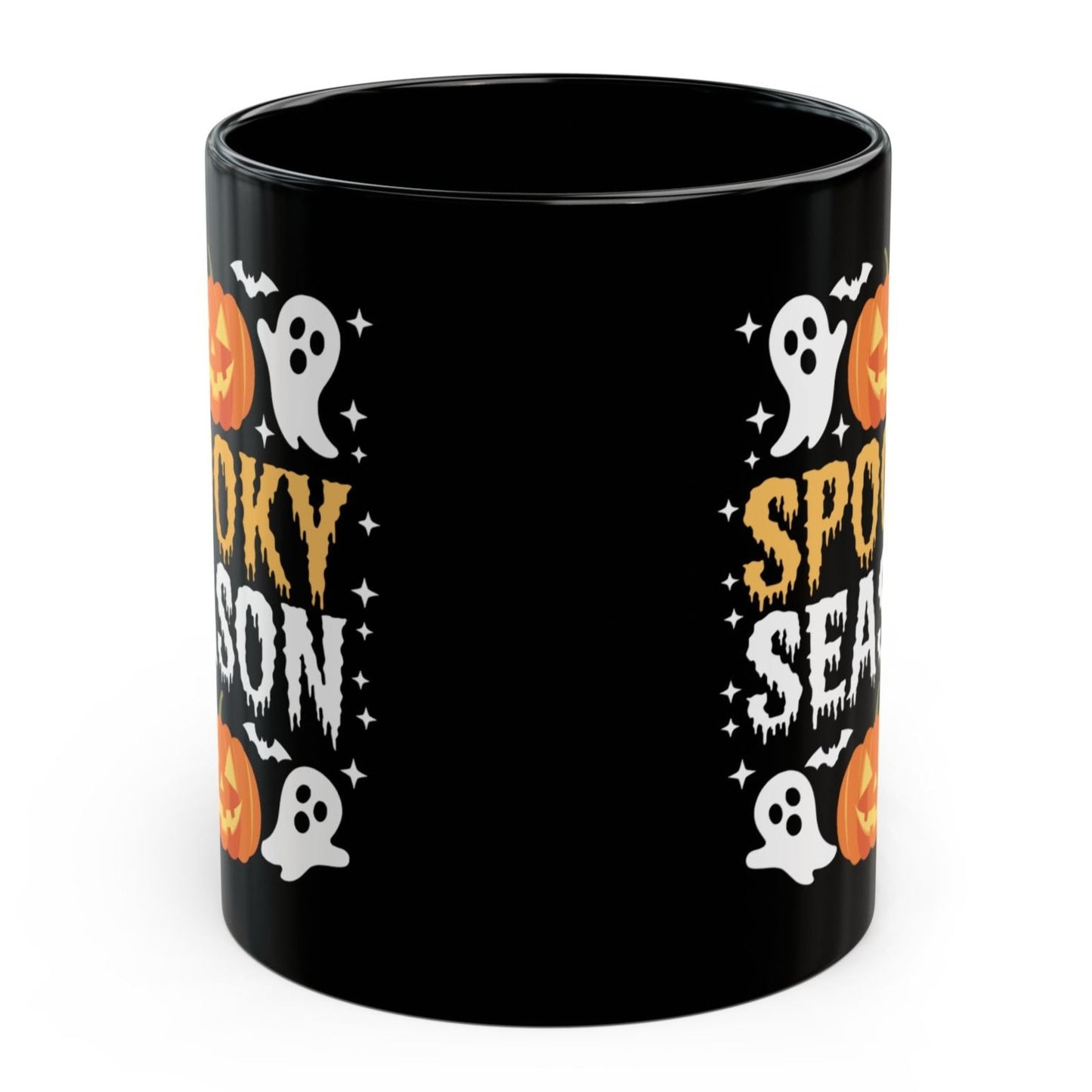 Spooky Season Halloween Pumpkin Ghosts 11oz Black Gift Mug