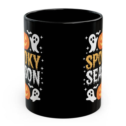 Spooky Season Halloween Pumpkin Ghosts 11oz Black Gift Mug