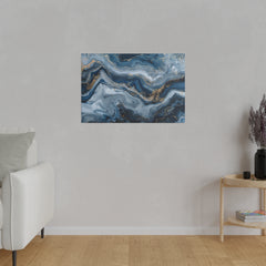 Abstract Blue Grey Canvas Print Wall Painting Marble Artwork Canvas Wall Art for Living Room Home Office Décor