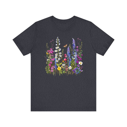 Womens Summer Shirt Vintage Boho Flower T Shirt Trendy Plus Size Graphic Tees - PF
