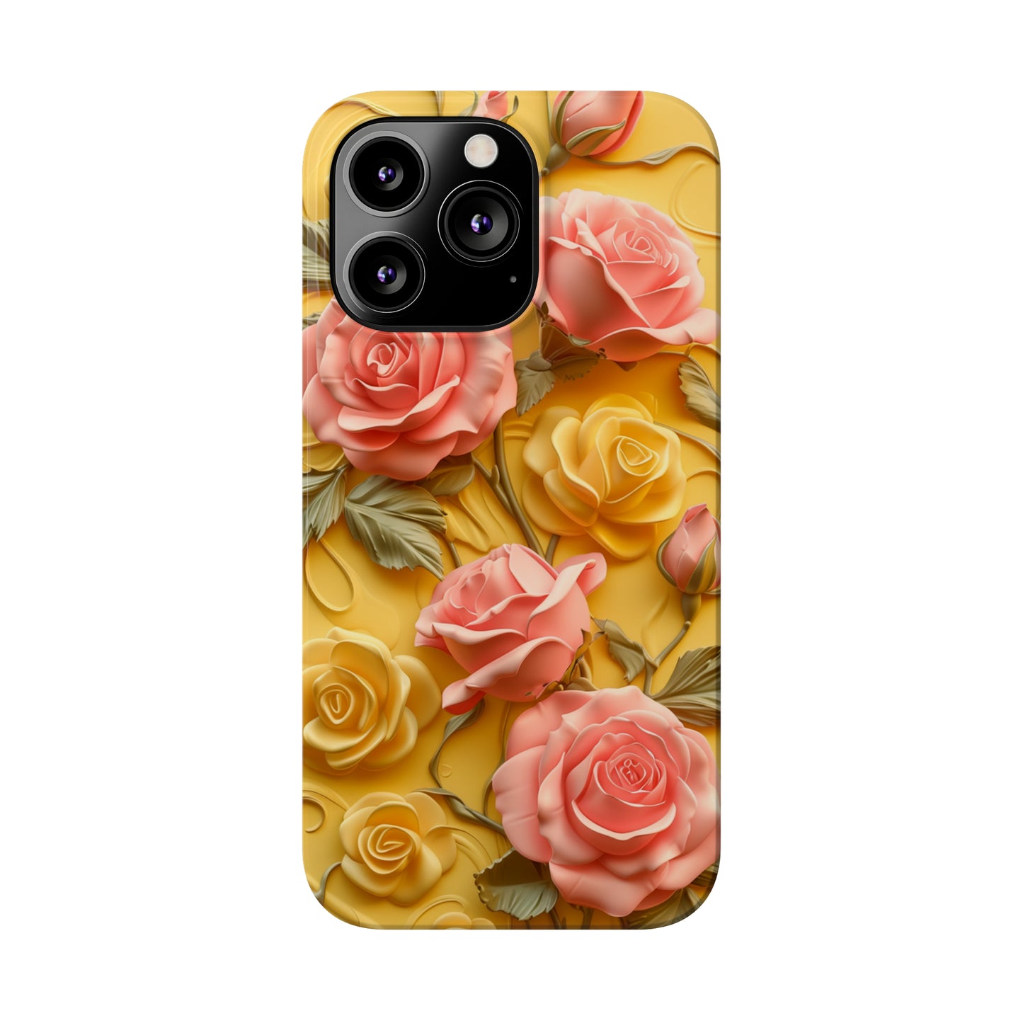 Pink And Yellow Roses 3D Style Print iPhone Case