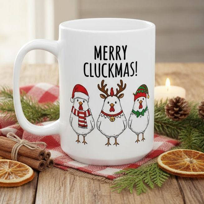 Merry Cluckmas 15oz Unique Gift Mug
