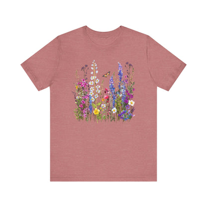 Womens Summer Shirt Vintage Boho Flower T Shirt Trendy Plus Size Graphic Tees - PF