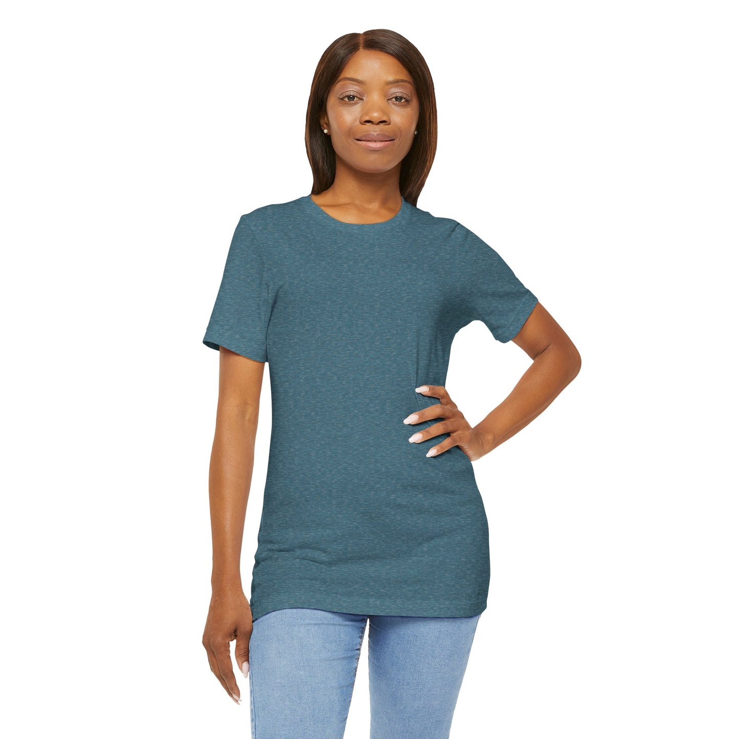 Womens Heather Deep Teal T Shirts Premium Casual Short Sleeve Shirts Oversized Tops